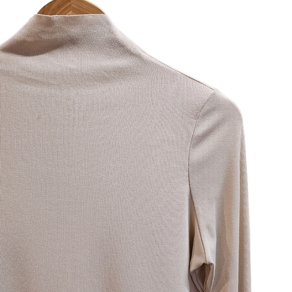 Who What Wear Collection Cream Mock Turtleneck Sweater Size XL Ribbed Stretchy - Picture 4 of 9